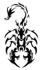 Tribal scorpion tattoo illustration
