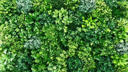 Varied shades of green plants, creating a natural backdrop texture