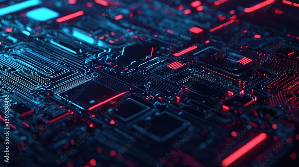 Aufkleber exploring cyber technology chaos in high-quality gigapixel scale digital environment abstract viewpo