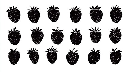 Simple Strawberry Silhouettes