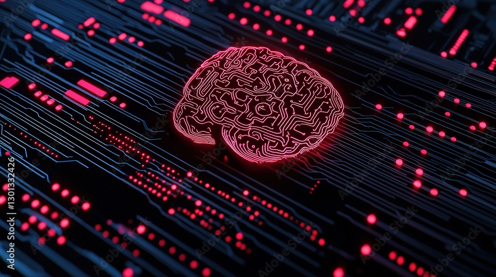Poster artificial intelligence and brain circuitry a futuristic digital perspective