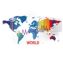 Obraz premium world map with american flag