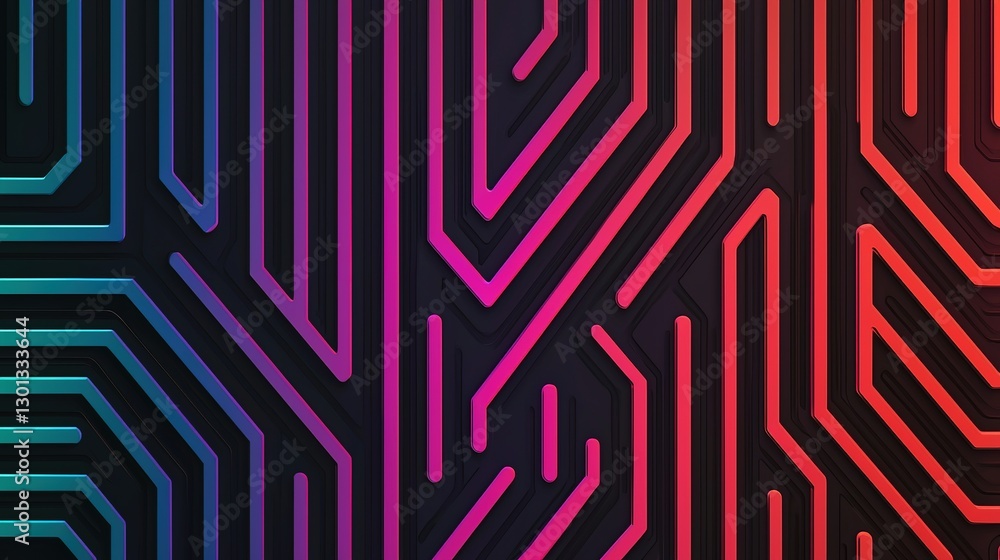 Poster abstract circuit board design digital art geometric lines technological environment artistic viewpoi