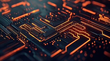 Abstract high-tech circuitry digital environment glowing background gigapixel scale futuristic technology