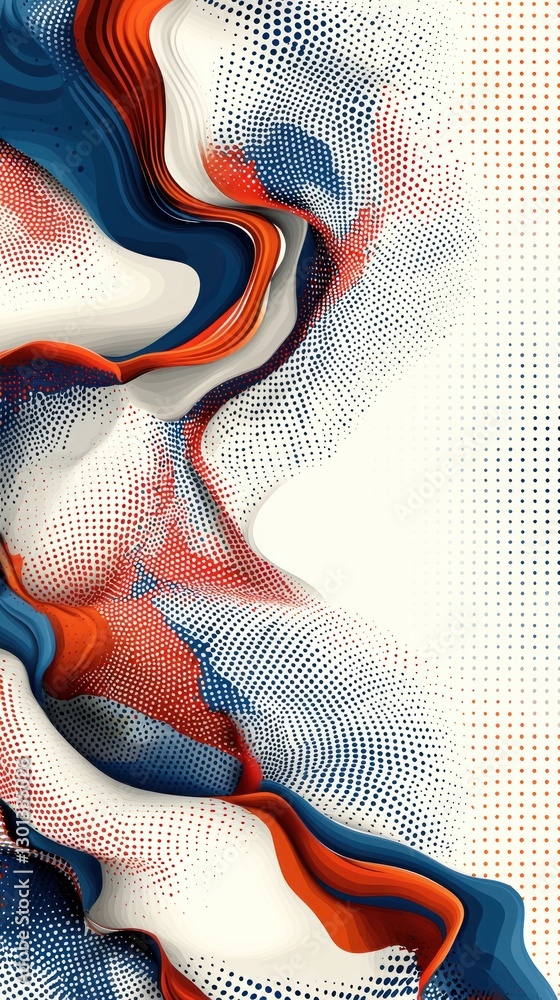 Poster abstract halftone wave: a symphony of color and form