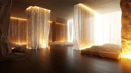 Serene Illuminated Sanctuary: A Modern Minimalist Spa Retreat