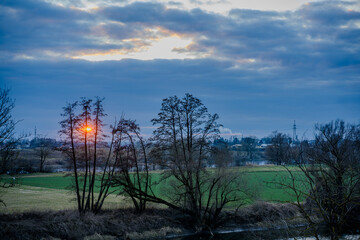 Sonnenuntergang an der niederbayerischen Donau