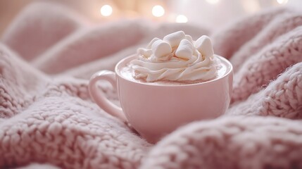 Cozy Cup of Hot Chocolate &ndash; Topped with Whipped Cream and Marshmallows