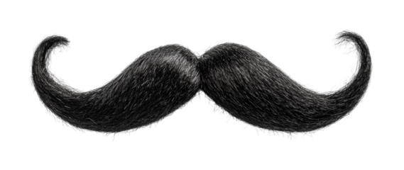 Moustache hairstyle concept for playful design and creative projects during celebrations and themed events, cut out