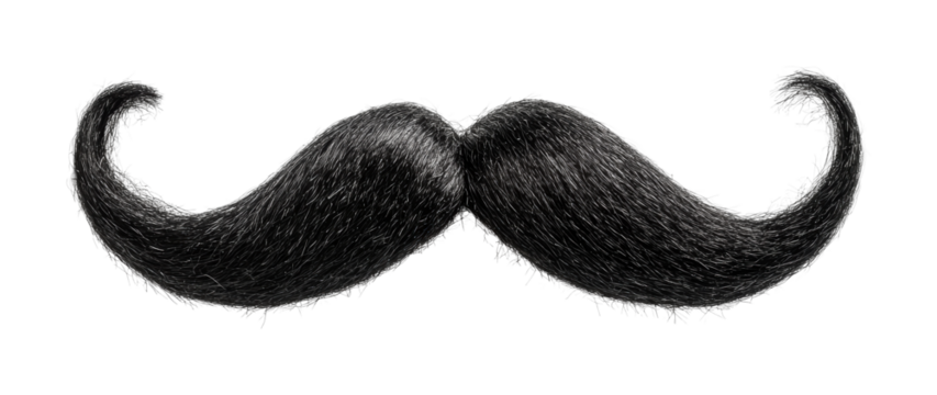 Moustache hairstyle concept for playful design and creative projects during celebrations and themed events, cut out