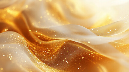 Obraz premium Biało złote tło z brokatem, wizualizacja danych, tło technologiczne generative ai