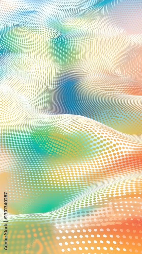 Poster abstract colorful halftone wave pattern design