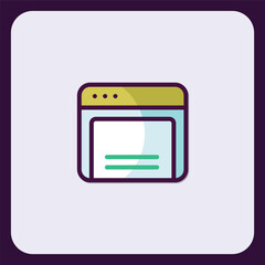 Simple and Colorful Internet Browser Window Icon on Neutral Backdrop