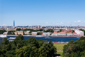  View of St. Petersburg and the Neva river from the observation deck of St. Isaac's Cathedral