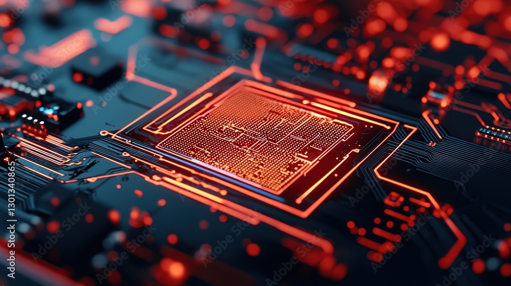 Aufkleber exploring ai technology chaos in gigapixel quality electronic circuit insights digital lab close-up 