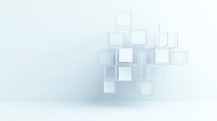 Abstract composition of white squares