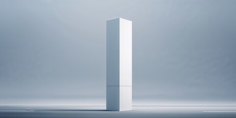 White rectangular pylon stand on street mockup