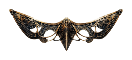 Unique masquerade mask with intricate designs ideal for festive occasions or theatrical performances, cut out