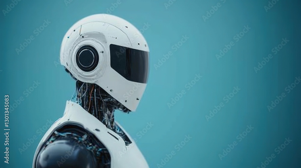 Poster artificial intelligence innovation robot design studio environment digital art futuristic viewpoint