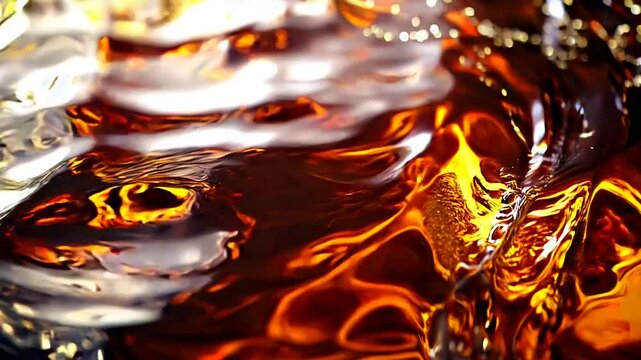 Raw oil waving close up shot