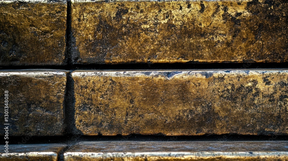 Aufkleber gold colored bricks stacked close creating a repeating pattern