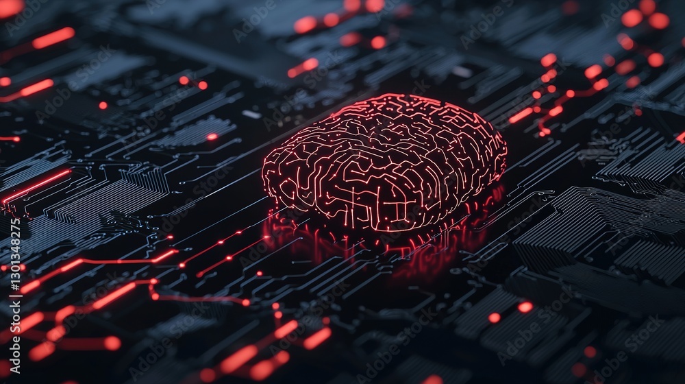 Aufkleber futuristic ai technology visualization abstract circuit board design in a neuromorphic environment