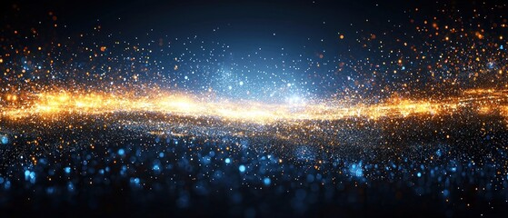 Fototapeta premium Celestial Sparkles: A Digital Universe of Glimmering Lights and Cosmic Dust