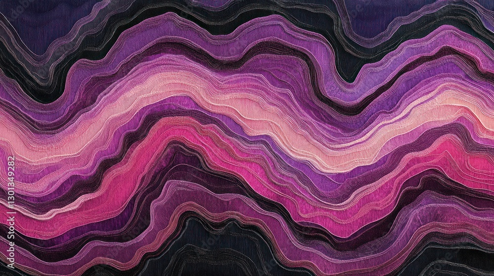 Poster abstract image depicting swirling colors and shapes in a patterned design