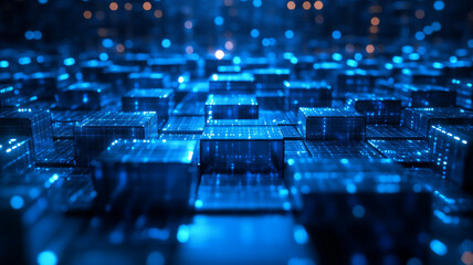 Fototapeta premium A blue background with many blue squares
