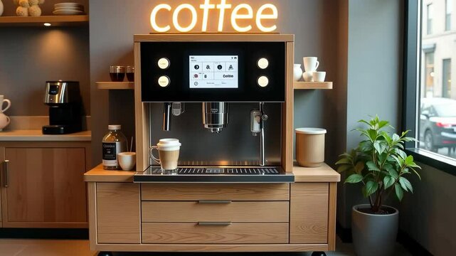 Large modern coffee machine in a cafe