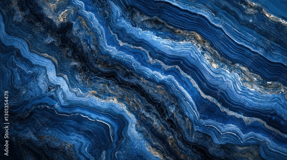 Poster a beautiful abstract image of layered blue stone patterns