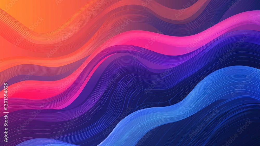 Poster colorful data streams flowing through a vibrant tech background digital art abstract environment gig