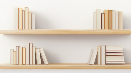 Double layer bookshelf with neat books
