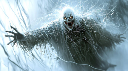 A creepy monster with a face that looks like a skull. generated using AI