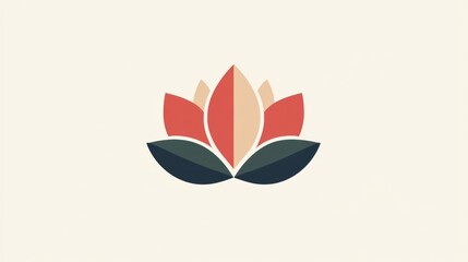 Fototapeta premium Simple Lotus Flower Logo Design