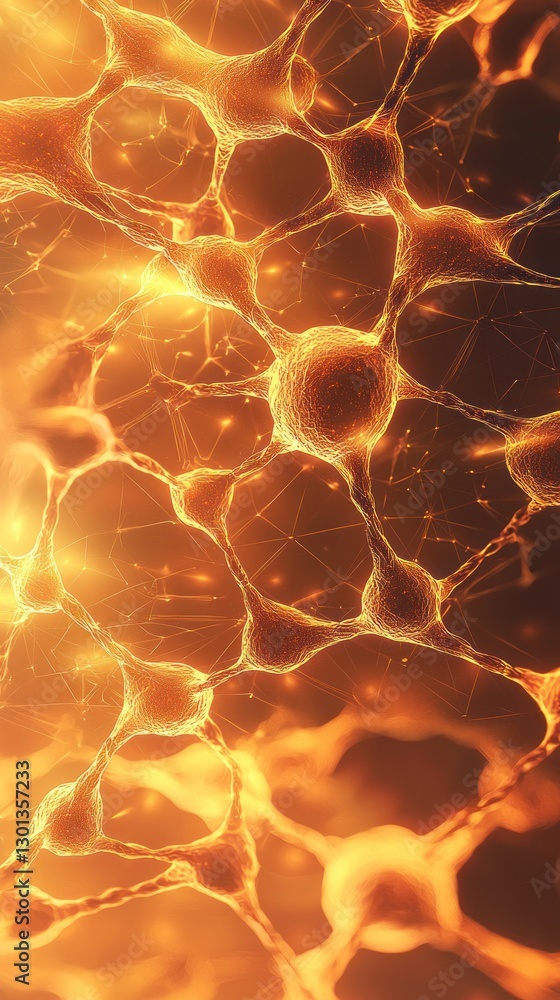 Poster illuminated neural network: a microscopic view of interconnected neurons