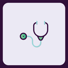Modern Stethoscope Icon: Healthcare and Medical Symbol