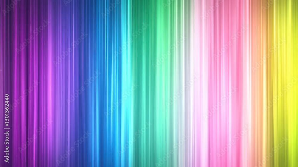 Poster abstract rainbow color gradient background with vertical lines and lighting