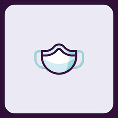 Protective Face Mask Icon Design for Health and Safety