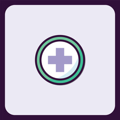 Obraz premium Modern Medical Cross Icon Design in Circular Frame
