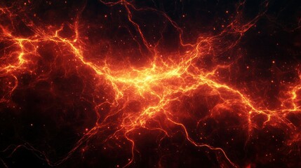 A Bright Fiery Plasma Bursting Across The Darkened Background