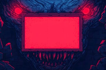 Dark and Eerie Monster Background with Red Frame for Design Use