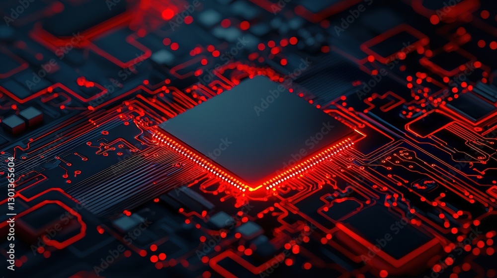 Poster high-tech chaos unveiled microchip innovation digital realm graphic design futuristic environment cl