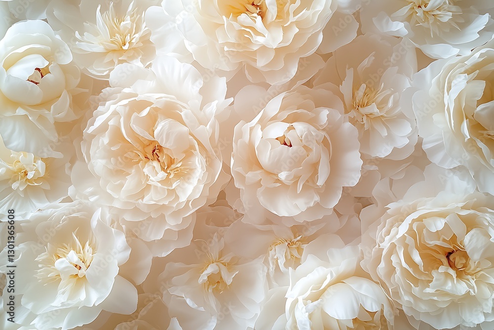 Poster charming display of white peonies creating a serene and inviting floral composition for decor : gene