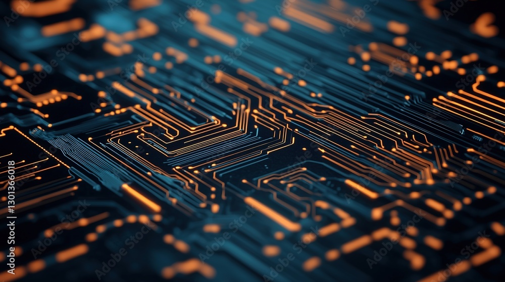Poster innovative digital technology circuit pattern abstract environment gigapixel standard scale futurist
