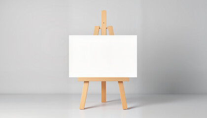 Lone easel with blank canvas on minimalist background, artistic inspiration