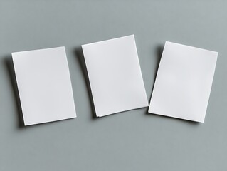 Blank Cards Arranged on Neutral Background