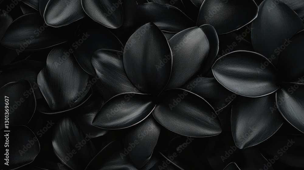Poster dark flowers with petals closely arranged in intricate patterns