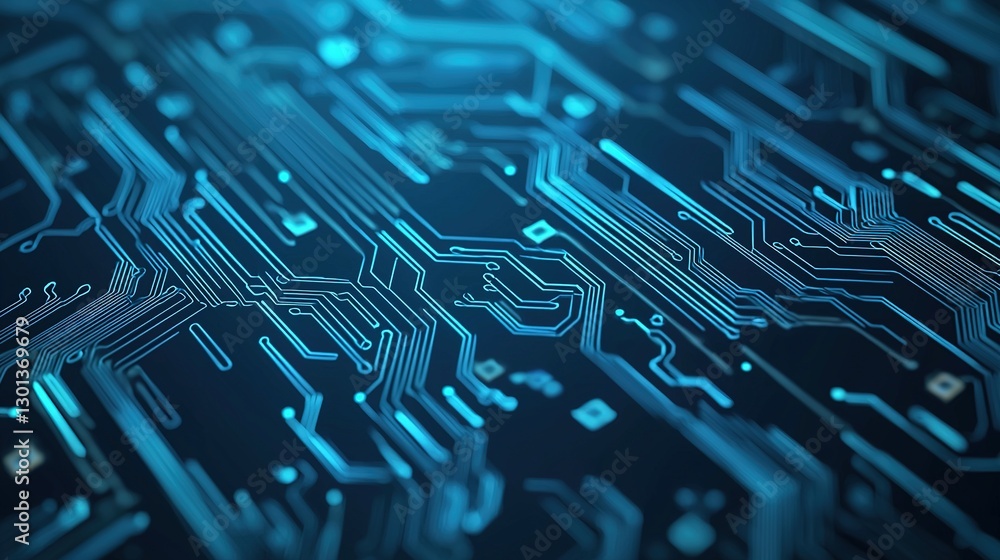 Poster close-up of innovative circuit patterns digital technology in aesthetic gigapixel virtual space