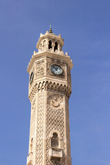 Historical Clock Tower of Izmir,Turkey. It was built in 1901, at Konak Square and accepted as the symbol of Izmir City